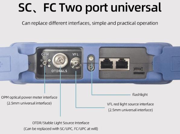 OTDR optical time domain reflectometer with OPM and VFL - Baudcom