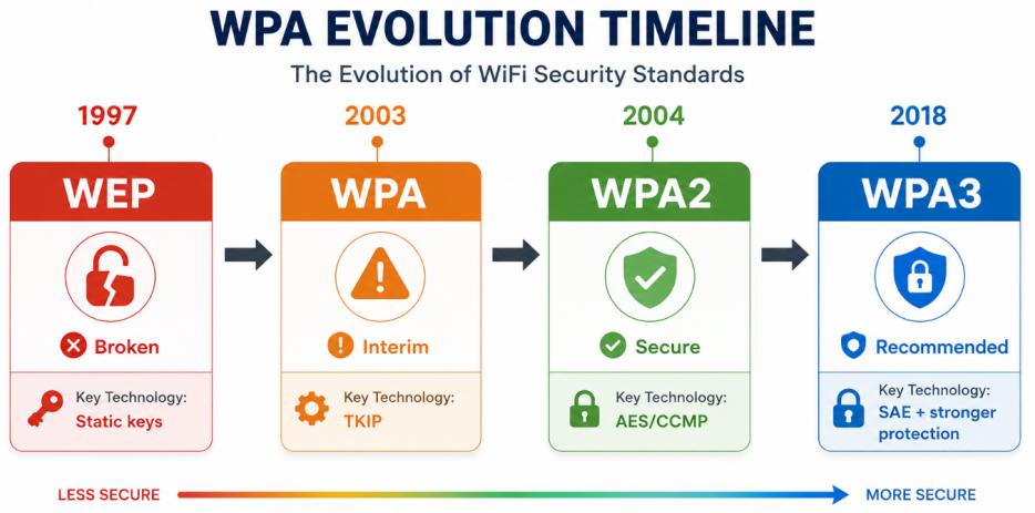 The Evolution of WiFi Security Protocols
